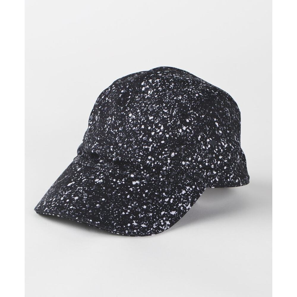 Lululemon Race To Place Run Hat 2.0 Black White Splatter EUC Adjustable - Picture 2 of 15